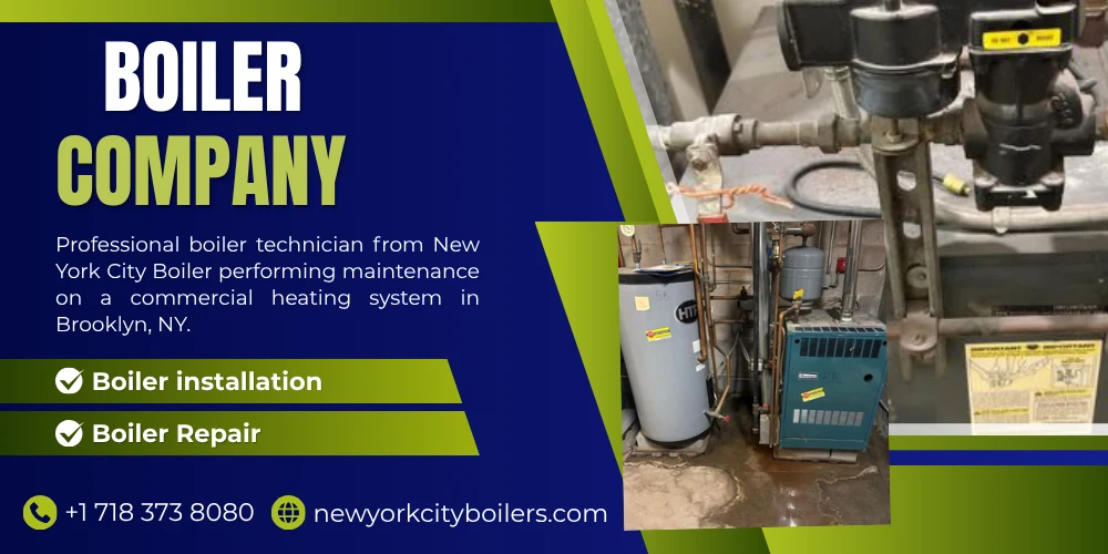 Technician servicing a boiler in New York
